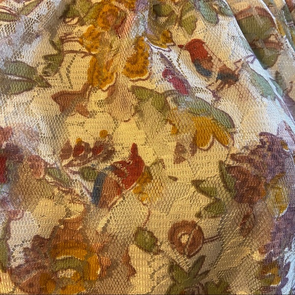 Cottagecore Blouse Floral Off Shoulder Lace Ethereal Boho Rosette Fairy Loose - Picture 6 of 7